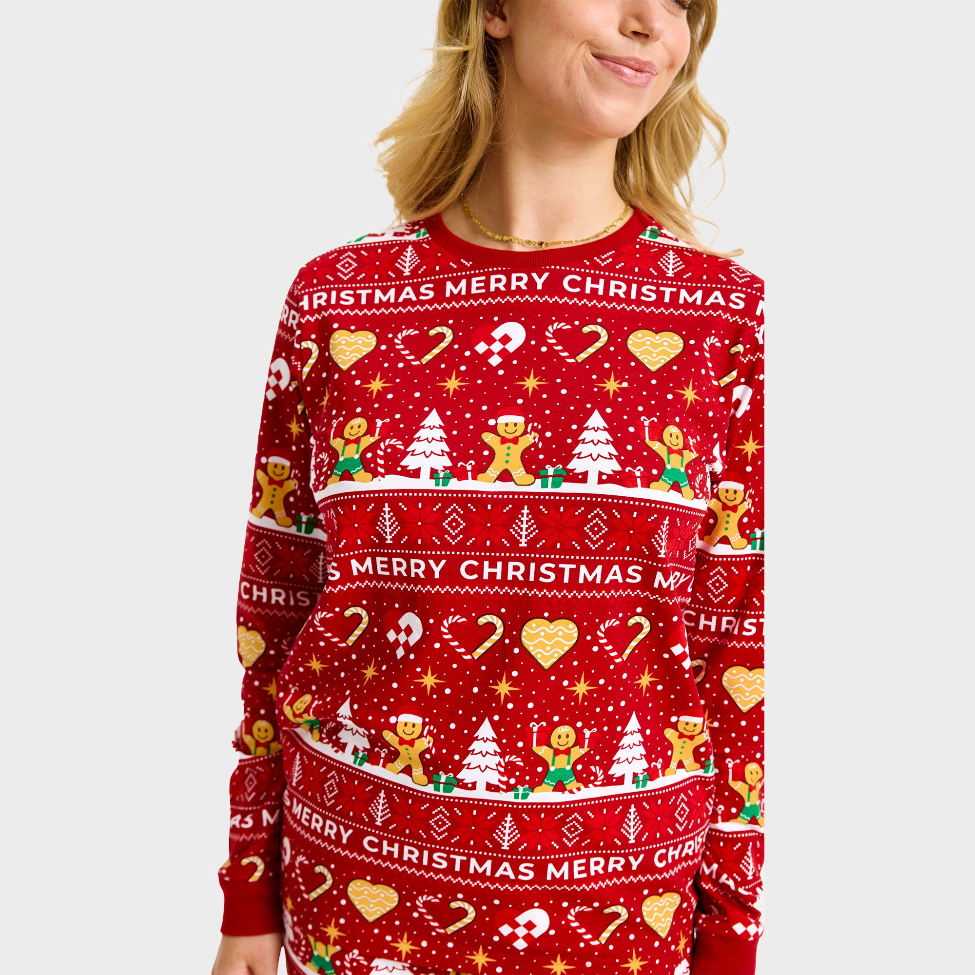 Christmas Cookie julepyjamas rød - Dame.